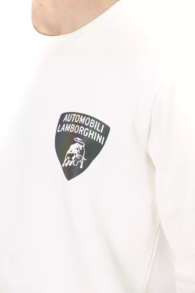 Automobili Lamborghini White Cotton Men's Sweater - ClickThatClicks 