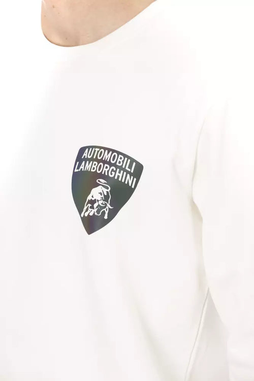 Automobili Lamborghini White Cotton Men's Sweater - ClickThatClicks 