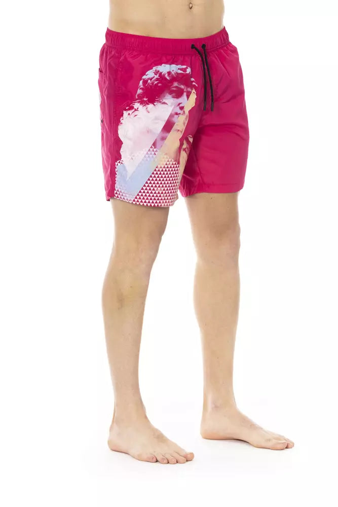Bikkembergs Fuchsia Polyester Men Swim Short - ClickThatClicks 