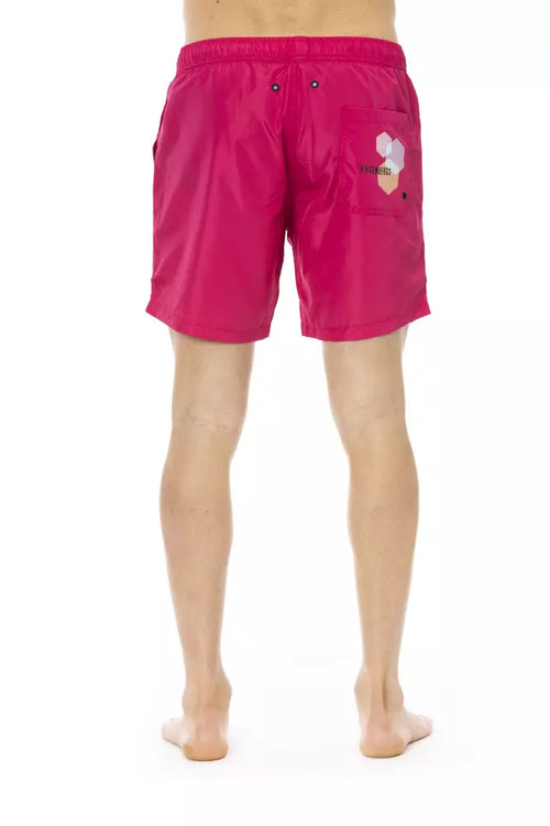 Bikkembergs Fuchsia Polyester Men Swim Short - ClickThatClicks 