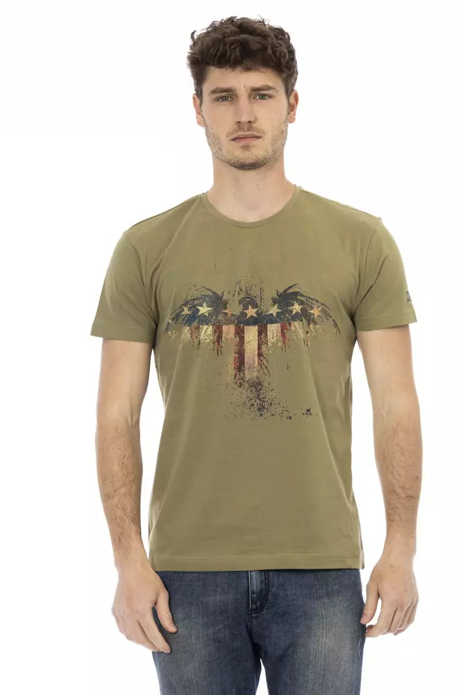 Trussardi Action Green Cotton Men's T-Shirt - ClickThatClicks 
