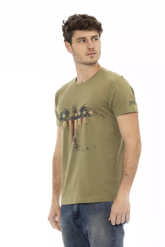 Trussardi Action Green Cotton Men's T-Shirt - ClickThatClicks 