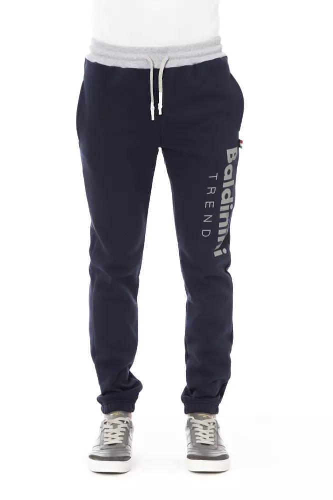 Baldinini Trend Blue Cotton Men Sport Pant - ClickThatClicks 