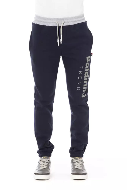 Baldinini Trend Blue Cotton Men Sport Pant - ClickThatClicks 