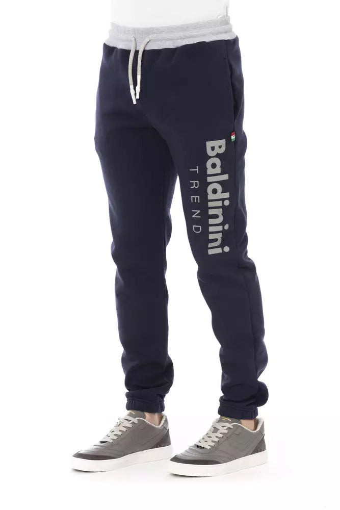Baldinini Trend Blue Cotton Men Sport Pant - ClickThatClicks 