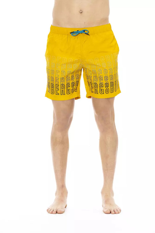 Bikkembergs Yellow Polyester Men Swim Short - ClickThatClicks 