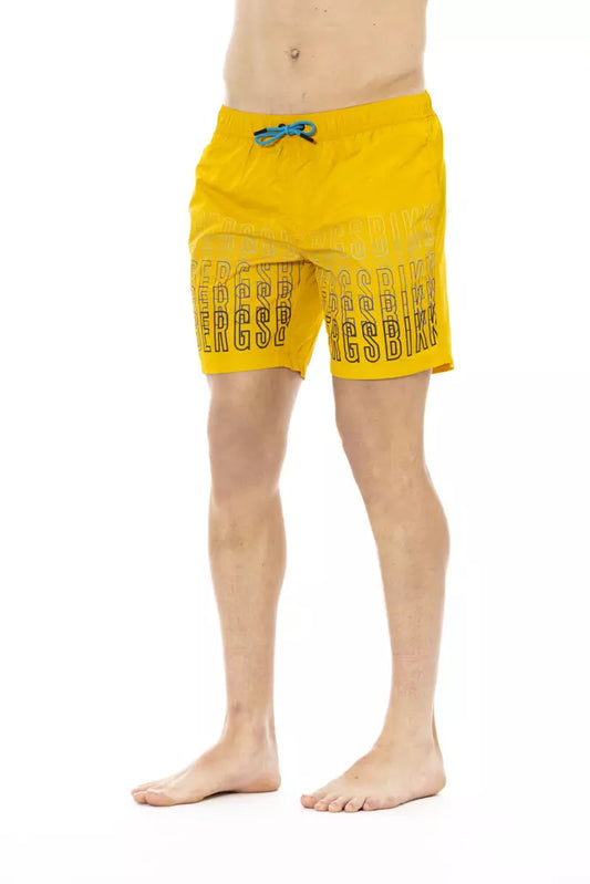 Bikkembergs Yellow Polyester Men Swim Short - ClickThatClicks 