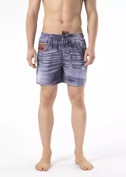 Just Cavalli Blue Polyester Men Swimwear Short - ClickThatClicks 
