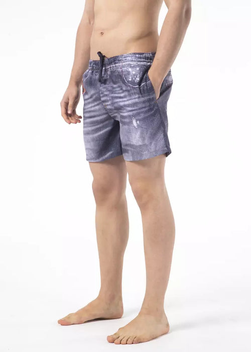 Just Cavalli Blue Polyester Men Swimwear Short - ClickThatClicks 