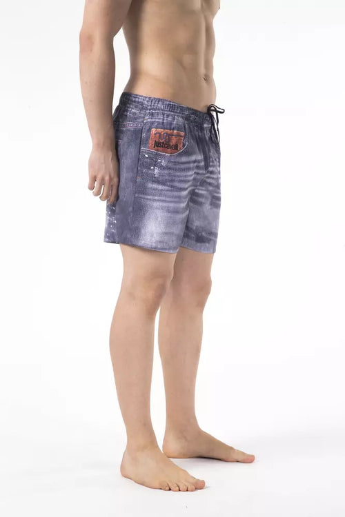 Just Cavalli Blue Polyester Men Swimwear Short - ClickThatClicks 