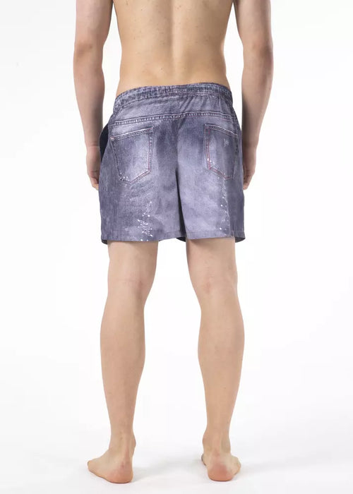 Just Cavalli Blue Polyester Men Swimwear Short - ClickThatClicks 