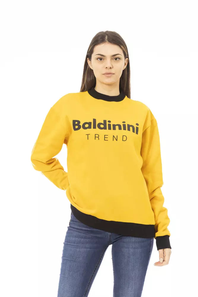 Baldinini Trend Yellow Cotton Women Hoodie - ClickThatClicks 