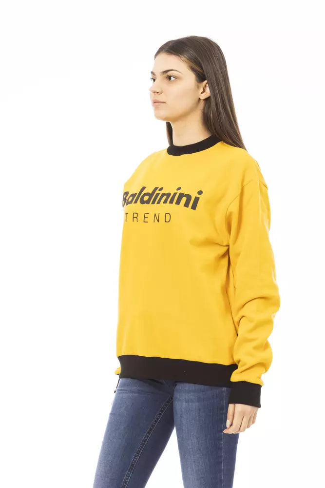 Baldinini Trend Yellow Cotton Women Hoodie - ClickThatClicks 