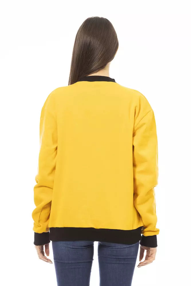Baldinini Trend Yellow Cotton Women Hoodie - ClickThatClicks 