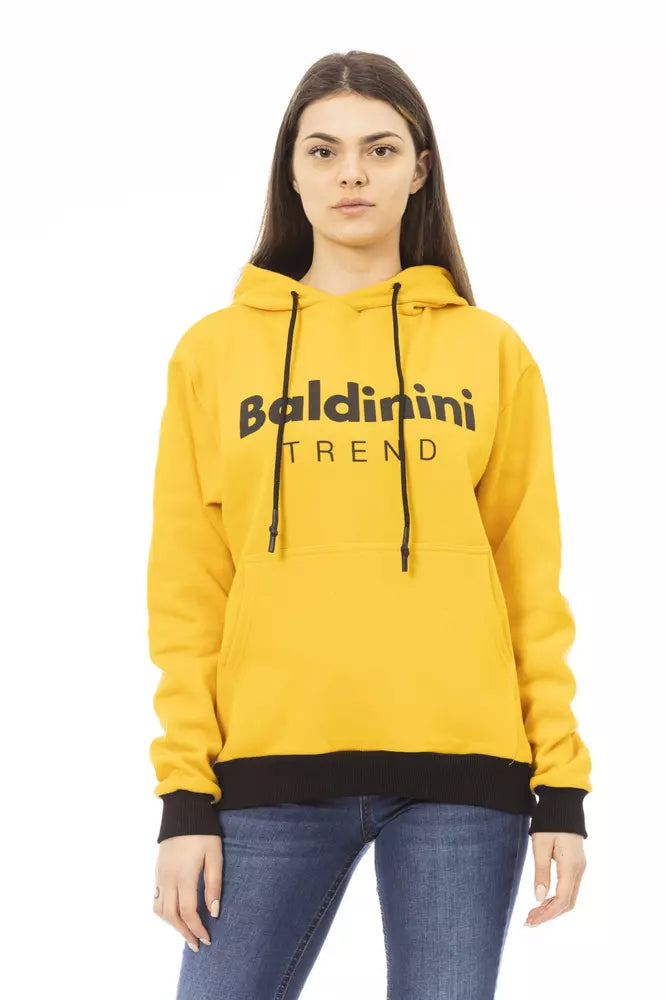 Baldinini Trend Yellow Cotton Women Hoodie - ClickThatClicks 
