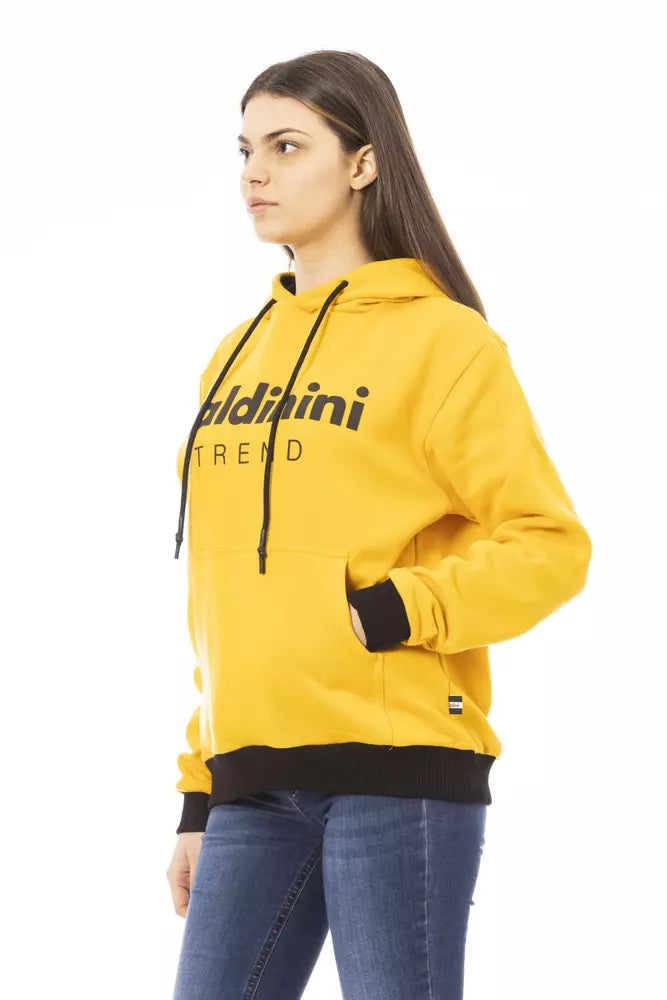 Baldinini Trend Yellow Cotton Women Hoodie - ClickThatClicks 