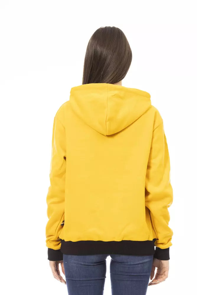 Baldinini Trend Yellow Cotton Women Hoodie - ClickThatClicks 