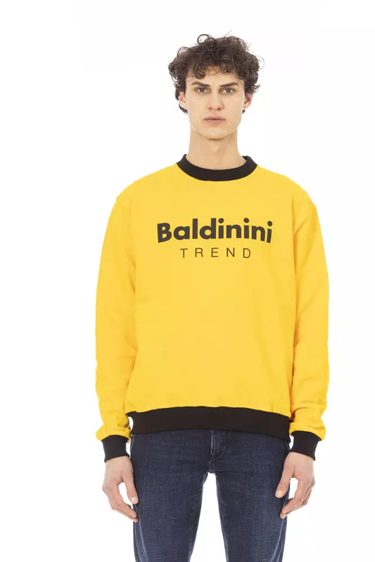 Baldinini Trend Yellow Cotton Men Sweater - ClickThatClicks 