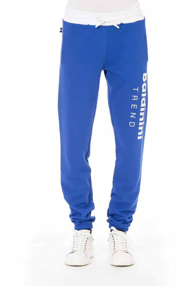 Baldinini Trend Blue Cotton Men's Sport Pant - ClickThatClicks 