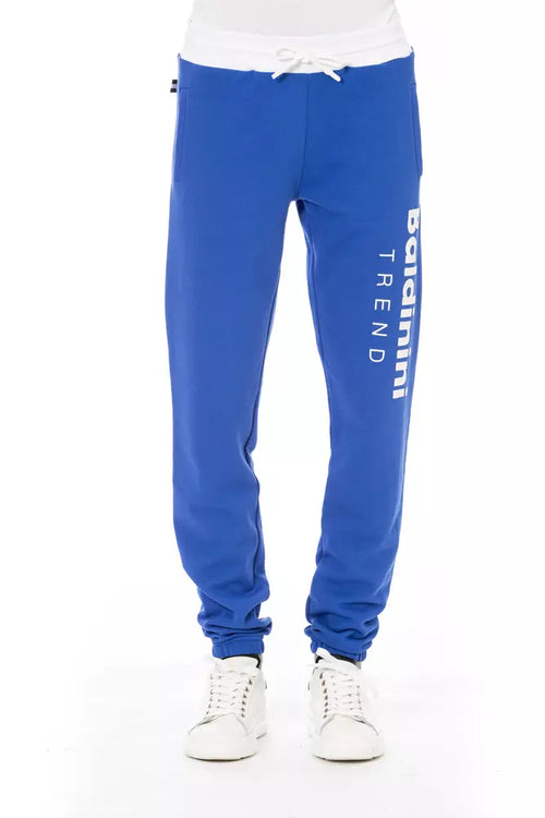 Baldinini Trend Blue Cotton Men's Sport Pant - ClickThatClicks 