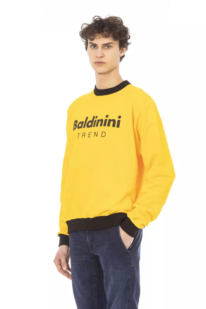 Baldinini Trend Yellow Cotton Men Sweater - ClickThatClicks 