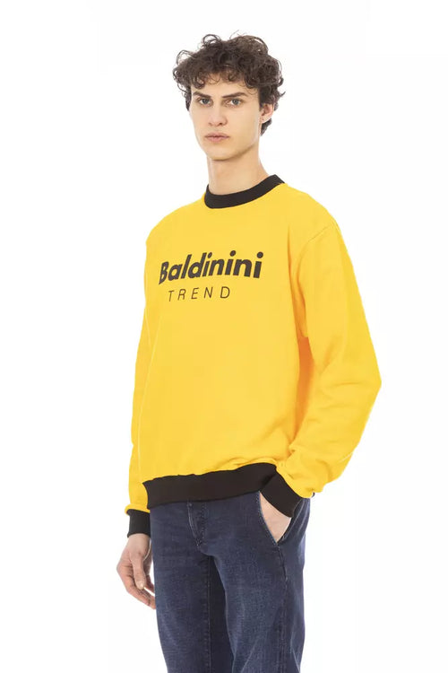Baldinini Trend Yellow Cotton Men Sweater - ClickThatClicks 