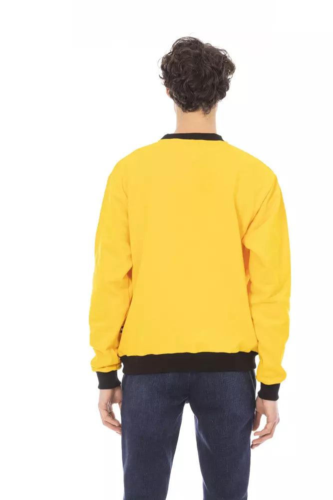 Baldinini Trend Yellow Cotton Men Sweater - ClickThatClicks 