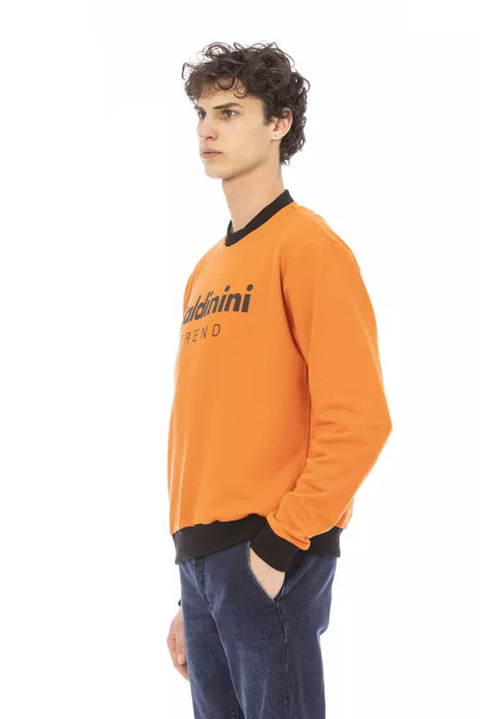 Baldinini Trend Orange Cotton Men Sweater - ClickThatClicks 