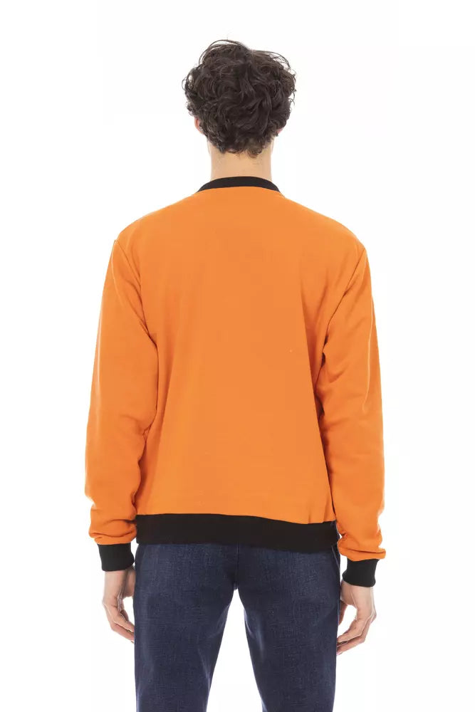 Baldinini Trend Orange Cotton Men Sweater - ClickThatClicks 