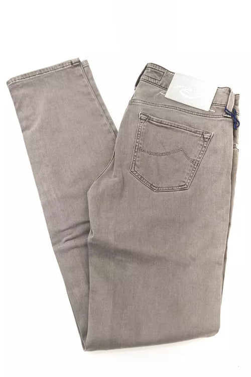 Jacob Cohen Gray Cotton Women Jeans - ClickThatClicks 