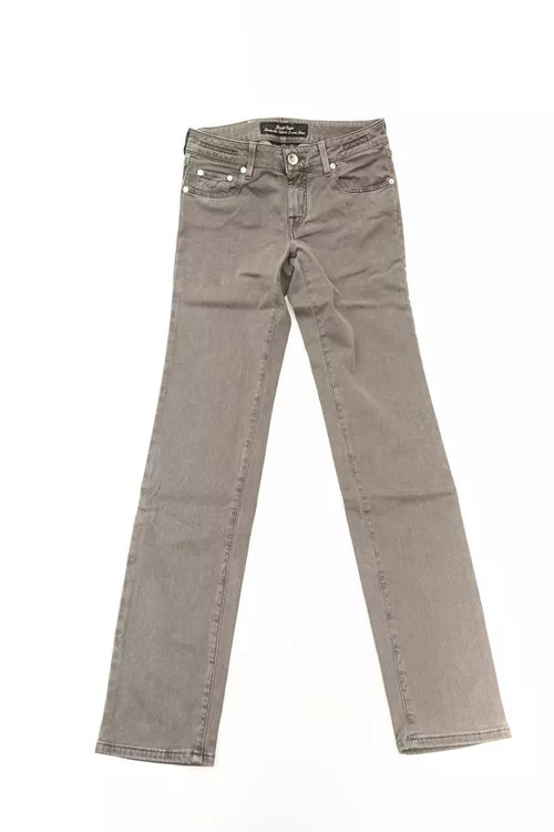 Jacob Cohen Gray Cotton Women Jeans - ClickThatClicks 