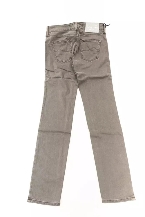 Jacob Cohen Gray Cotton Women Jeans - ClickThatClicks 