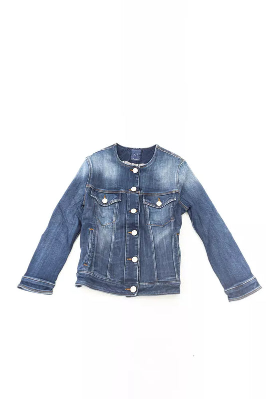 Jacob Cohen Blue Cotton Women Jacket - ClickThatClicks 