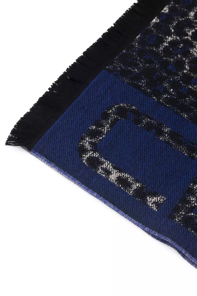 Cavalli Class Blue Wool Men Scarf - ClickThatClicks 