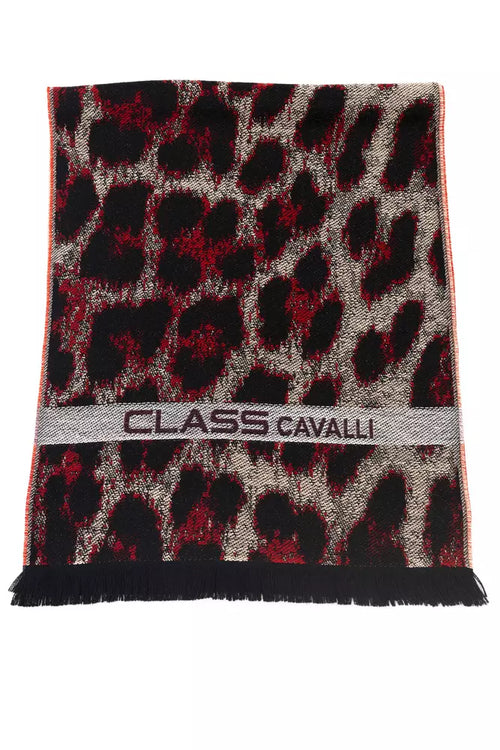 Cavalli Class Burgundy Wool Men Scarf - ClickThatClicks 