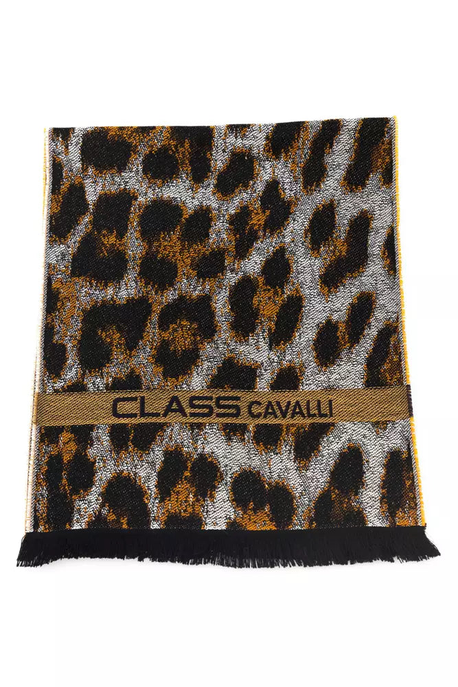 Cavalli Class Brown Wool Men Scarf - ClickThatClicks 
