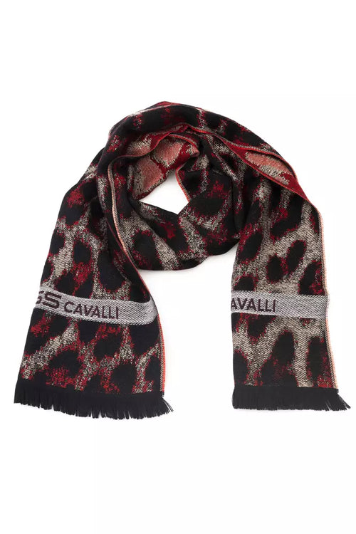 Cavalli Class Burgundy Wool Men Scarf - ClickThatClicks 