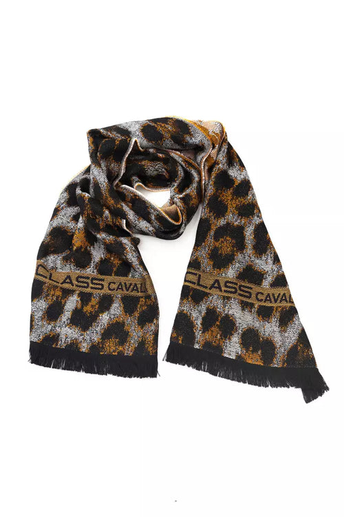 Cavalli Class Brown Wool Men Scarf - ClickThatClicks 