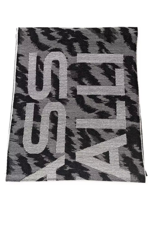 Cavalli Class Gray Wool Men Scarf - ClickThatClicks 