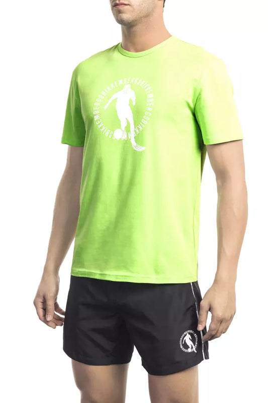 Bikkembergs Green Cotton Men T-Shirt - ClickThatClicks 