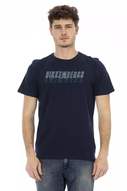 Bikkembergs Blue Cotton Men T-Shirt - ClickThatClicks 