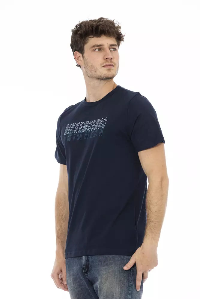 Bikkembergs Blue Cotton Men T-Shirt - ClickThatClicks 