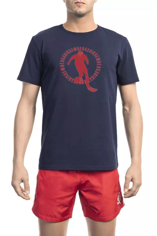 Bikkembergs Blue Cotton Men T-Shirt - ClickThatClicks 
