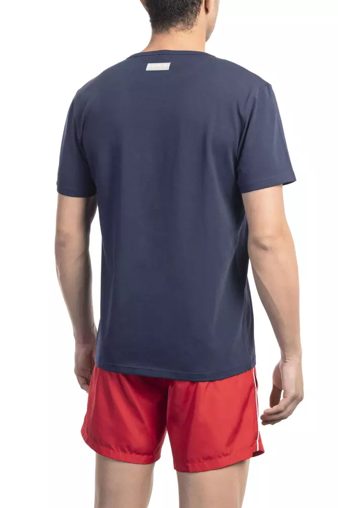 Bikkembergs Blue Cotton Men T-Shirt - ClickThatClicks 