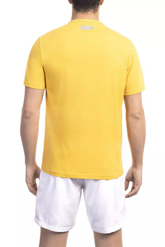 Bikkembergs Yellow Cotton Men T-Shirt - ClickThatClicks 