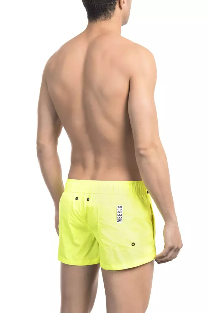 Bikkembergs Yellow Polyamide Men Swim Short - ClickThatClicks 