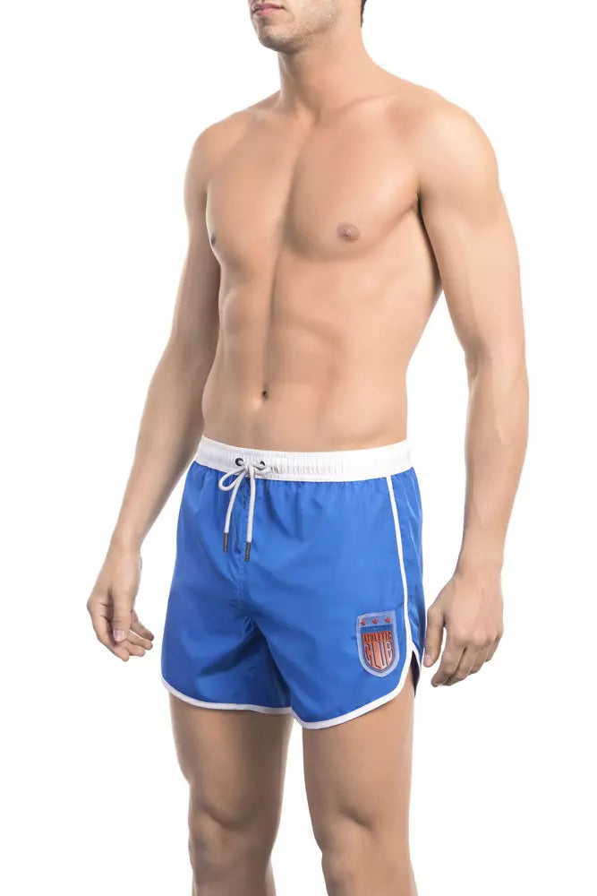 Bikkembergs Blue Polyester Men Swim Short - ClickThatClicks 