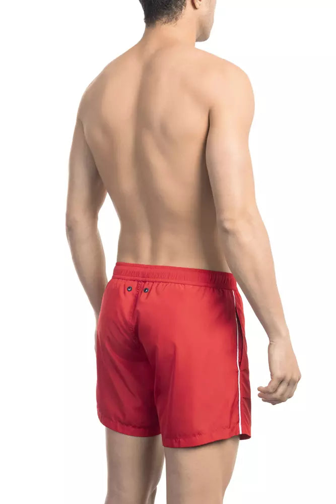 Bikkembergs Red Polyester Men Swim Short - ClickThatClicks 