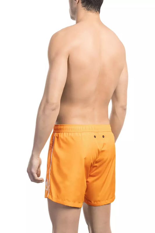 Bikkembergs Orange Polyester Men Swim Short - ClickThatClicks 