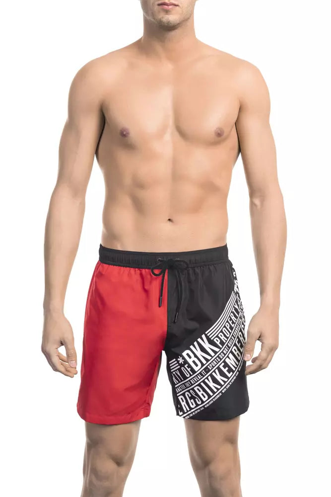 Bikkembergs Red Polyester Men's Swim Short - ClickThatClicks 